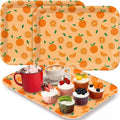 Vesici 3 Pcs Little Cutie Serving Trays 13 x 10 Inch Orange Fruit Melamine Platters Reusable Rectangular Serving Dishes for Party Summer Birthday Baby Shower Sharing Snacks Fruit Dessert Candy