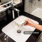 2 Compartments Ceramic Sponge Holder for Kitchen Sink, Cute Floral Countertop Dish Sponges Holder Soap Sink Organizer Farmhouse Caddy (Butterfly)