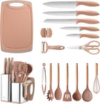 RAXCO Utensil Sets,18-Piece Silicone Cooking Utensils and Kitchen Accessories with Holder,Mousse
