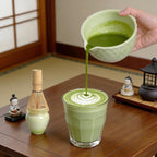 Matcha Whisk Set 8Pcs, Ceramic Japanese Tea Handmade Bowl Kit, Ombre Dimpled, Ceremony Starter Making Gifts, Complete Fellow Matcha Tools Accessories with Spout Spoon Chasen Holder Sifter Tea Cloth