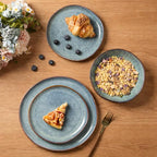 AmorArc Ceramic Dinnerware Sets,Handmade Reactive Glaze Stoneware Plates and Bowls Sets,Highly Scratch Resistant | Dishwasher & Microwave Safe Dishes Set,Service for 4 (12pc)