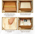 Kigley 3 Pcs Wood Pegboard Drawer Organizer with 32 Pegs Wooden Peg Board Drawer Shelf Organizer Adjustable Peg System for Dishes Plate Pot Container Cookware Utensil Kitchen(20.98 x 5.91 in)