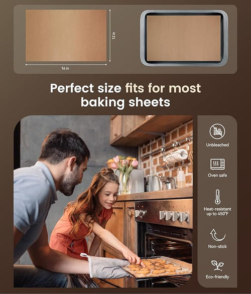 300 PCS Parchment Paper Sheets for Baking -12x16 Inches Precut Parchment Sheets, Non-Stick Unbleached Baking Paper Liners for Oven, Air Fryer, Baking Bread, Cakes, Cookies