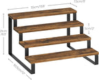 Spice Rack, 4 Tier Wooden Display Riser Stand, Kitchen Storage Organizer for Spices, Versatile Display Shelf, Space Saving, for Kitchen Countertop and Cabinet, Rustic Brown SR04L2BR