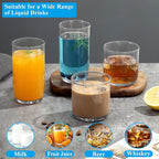 Berglander Drinking Glasses Set of 8, PET Clear Plastic Highball Glasses 14oz & Whiskey Cocktail Glasses Set 11.5oz, Heavy Duty Unbreakable Water Glasses Cup Tumbler Glassware for Beer, Juice, Milk