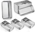 P&P CHEF Loaf Pan Set, 9 x 5 Inch Bread Pans, Stainless Steel Loaf Toast Baking Pans For Bread Meatloaf Lasagna Cake, Healthy & Non Toxic, Oven Safe& Easy Clean, (Silver, 10Pcs)
