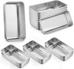 P&P CHEF Loaf Pan Set, 9 x 5 Inch Bread Pans, Stainless Steel Loaf Toast Baking Pans For Bread Meatloaf Lasagna Cake, Healthy & Non Toxic, Oven Safe& Easy Clean, (Silver, 10Pcs)
