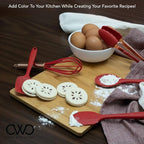 COOK WITH COLOR Silicone Cooking Utensils, Kitchen Utensil Set, Easy to Clean Silicone Kitchen Utensils, Cooking Utensils for Nonstick Cookware, Kitchen Gadgets Set, Mini, Red