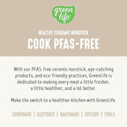 GreenLife Nonstick 2 Piece Frying Pan Set, 9.5" & 11" Skillets Ceramic PFAS-Free Nontoxic, Induction Suitable, Wood Print Handles, Stay-Cool Handles, Deep Cooking Skillets, Egg Pan, Granite Cream
