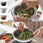 Salad Bowl Kit 74oz,Salad Container For Lunch,18/8 Stainless Steel,Salad Bowl With Lid, Includes 1.7oz Condiment Container and Removable Tray,Leak-Proof, Easy to Clean(Black)