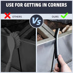 FOOGWEE Hard Bristle Crevice Cleaning Brush - Home Cleaning Tools, Multi-Purpose Crevice Supplies for Kitchen, Bathroom, Toilet, Window, Vehicle, Faucets, Grout, Home (3, Black)