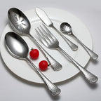 Premium 45 Piece Hammered Silverware Set with Smooth Edge, 18/10 Stainless Steel, Service for 8, Fine Flatware Set, Dishwaser Safe(45)