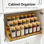 JinDoWin Spice Rack Organizer For Cabinet, Spice Organization For Cabinet, Spice Rack For Countertop,15.7 Inch Adjustable Seasoning Organizer Spice Organizer (2 Pack, Medium)