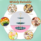 BACUTHY 3 Tier Cupcake Stand Holder, Plastic Cup Cake Stand Tower with Tiered Serving Tray for Cupcakes, Donuts, Fruits and More (Green)
