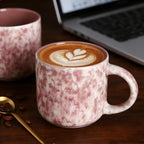 MONITO 12 OZ Coffee Mugs Set of 4, Ceramic Coffee Mugs,Modern Coffee Mugs Set with handle for Tea/Latte/Cappuccino/Milk/Cocoa. (Red, 4 Count（Pack of 1）)