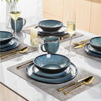 AmorArc Ceramic Dinnerware Sets,Handmade Reactive Glaze Stoneware Plates and Bowls Sets,Highly Scratch Resistant | Dishwasher & Microwave Safe Dishes Set,Service for 8 (24pc)