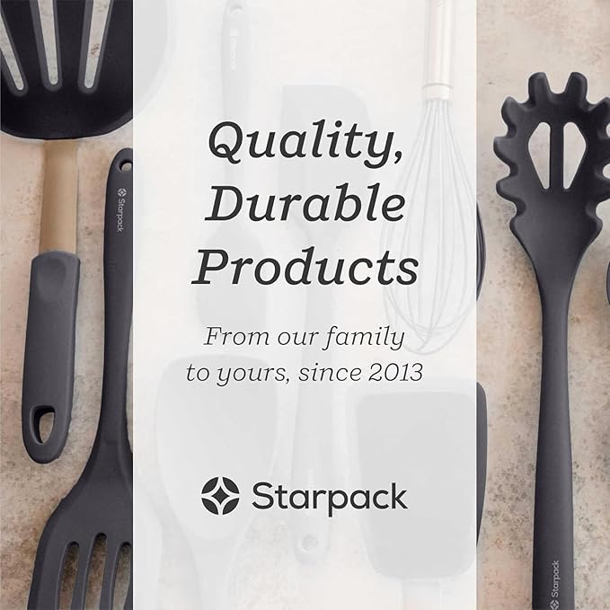 Starpack 'Flip & Whip' Premium Silicone Baking Utensils Set (5 Pcs) - Heat Resistant to 600F - Spatulas, Whisk & Basting Brush Set