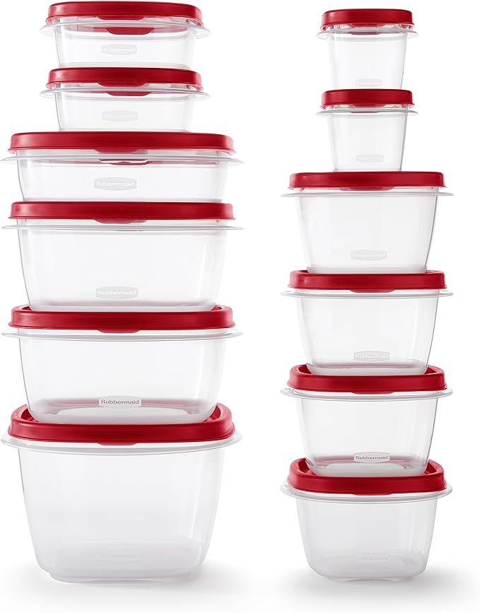 Rubbermaid Assorted Food Storage Container Set - Case of: 1; Each Pack Qty: 24; Total Items Qty: 24