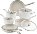 Circulon Halo with LaserDefense Ceramic Nonstick Pots and Pans with Lids, Compatible with All Stovetops, Made without PFAS, Dishwasher and Oven Safe, 11 Piece Cookware Set - Pearl White