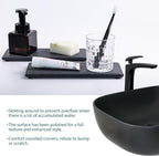 NiuYichee 2 Pcs Water Absorbing Stone Trays, Kitchen/Bathroom Sink Soap Dish, Diatomite Tray Used for Hand Soap & Cosmetic Bottles in The Modern Home, 4" W x 10.2" L, Dark Gray