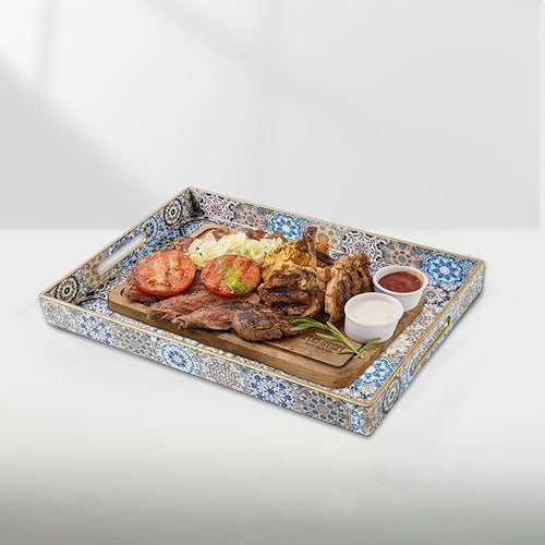 AGIOTA Coffee Table Trays for Living Room Serving Tray with Handles, Modern Large Tray for Ottoman Coffee Table