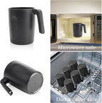 Homienly Unbreakable Coffee Mug Set - 6 Wheat Straw Reusable Cups | Dishwasher Safe Drinking Glasses | Alternative to Plastic Mugs & Glass Cups 16 oz for Camping, Kitchen (Black)
