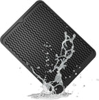 ZLR Silicone Dish Drying Mat for Kitchen Counter, Eco-Friendly Fast Dry Dish Mat, Easy Clean Multi Usage Drying Matt, Heat Resistant Trivet, 12" x 16" Large, Black