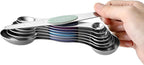 Spring Chef Stainless Steel Magnetic Measuring Spoons Set of 8 with Leveler, Dual Sided Metal Teaspoon & Tablespoon Measuring Spoons, Nesting Kitchen Gadgets for Baking & Cooking - Winter Frost