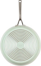 KitchenAid Hard Anodized Ceramic Induction Nonstick Cookware Frying Pan/Skillet with Lid, Dishwasher Safe, 12.25 Inch Non Stick Fry Pan with Stainless Steel Handle - Pistachio