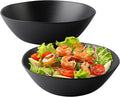 Melamine Large Salad Bowls, 12'' Unbreakable Serving Bowls for Salads, Fruits, Pasta Entertaining, Dinner Parties, Dishwasher Safe bowls, BPA-free, Set of 2, Matte black