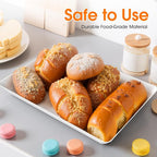 SpaceWhisper 6 Pack Serving Tray, Serving Platters for Snacks, Fruit, Cookies, Dessert, Large Reusable Rectangular Party Platters,3 Size Set Large 16"*11",Medium 14"*9",Small 12"*7"