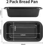 2PCS Nonstick Bread Pan - 8” x 4” Carbon Steel Loaf Baking Pans, Dishes，Rectangle Baking Supplies for Homemade Bread, Meatloaf, Cakes, Sourdough, Brownies, and Lasagnas