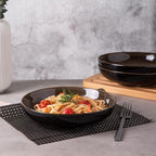 LERATIO Large Pasta Bowls,38oz Ceramic Pasta Bowls,9.0" Reactive Glaze Pasta Bowl Set of 6,Microwave & Dishwasher,Oven Safe,Wide Serving Bowls for Salad,Pasta,Fruit,Scratch Resistant-Coffee