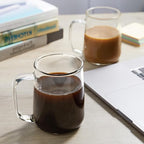 Large Glass Coffee Mugs, 20 oz Glass Coffee Cups Set of 4, Clear Borosilicate Glass Mugs with Handles for Cappuccino, Tea, Latte, Hot/Cold Beverages, Wine, Americano