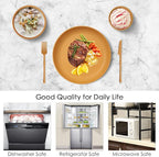 66 Pcs Dinnerware Sets, Unbreakable Plates and Bowls Sets, Reusable Dinnerware Sets for 6 People, Travel Camping Picnic Home Party Cutlery Set, Dishwasher Microwave Safe Dishes