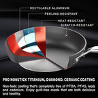 MsMk 11 Inch Nonstick Frying Pan，Titanium and Ceramic Nonstick Large Skillet Pan, PFOA Free, Non-Toxic, Stay-Cool Handle, Scratch-resistant, Dishwasher Safe, Oven Safe to 700°F