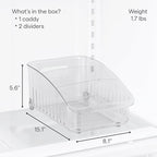 YouCopia RollOut® Fridge Drawer 8", Fridge Organizer and Storage, Clear BPA-Free Refrigerator Bin with Adjustable Dividers
