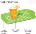 Oggi Rectangle Non Skid Rubber Grip Serving Tray, Green 17.5 x 11.5"