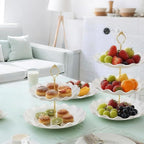 10 Pack Dessert Table Display Set, 4 Sets 3 Tier Cupcake Stand, 6 Pcs Food Serving Trays, Tiered White Plastic Cup Cake Tower for Birthday Baby Shower Wedding and Tea Party Supplies (10, Large)