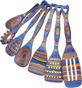 Gudamaye Pakkawood Wooden Cooking Utensils Set 7-Piece-Wooden Spoons for cooking, Wooden Utensil set with Ergonomic Non-Slip Handles, Heat-Resistant & Stylish Cooking Spoons, Non-Stick Spoon