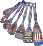 Gudamaye Pakkawood Wooden Cooking Utensils Set 7-Piece-Wooden Spoons for cooking, Wooden Utensil set with Ergonomic Non-Slip Handles, Heat-Resistant & Stylish Cooking Spoons, Non-Stick Spoon