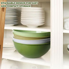 Greentainer 4-Piece Plastic Mixing Bowl Set, 113oz Lightweight Serving Bowls, Large Salad Bowls for Baking,Prepping, Cooking and Serving Food, Dishwasher & Microwave Safe