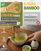 Matcha Whisk Set with Matcha Bowl, Matcha Whisk Holder Matcha Bamboo Whisks, Scoop, Sifter, Funny Gifts for Women Mom Her Girl Friend Home Kitchen Decor Gifts for Tea Enthusiasts Christmas