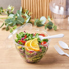 Jaluxing [48 oz. 150 Sets Clear Plastic Salad Bowls with Airtight Lids Disposable To Go Mixing Containers Serving for Fruit, Quinoa, Lunch and Meal Prep