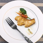 Matte Black Rose Flower Pattern Silverware Set for 8,OIULO 40-Piece Flatware set,18/0 Stain Finish Stainless Steel Decorative,Vintage Cutlery 8,Design Handle,Daily Party Event Serving Dishwasher Safe