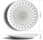 8-Inch Salad Plates Set of 6, Black White Grid Pattern Ceramic Plates, Checkerboard Design for Lunch, Pasta & Salad, Microwave & Dishwasher Safe
