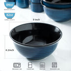 MEKY Serving Bowls, 84 Ounce Mixing Bowl Set of 2, 9 Inch Large Ceramic Salad Bowls for Kitchen, Perfect for Cooking Baking Soup Pasta Fruit and Popcorn, Microwave and Dishwasher Safe, Blue