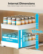 Nieifi Spice Organization for Cabinet-Vertical Spice Rack Pull Out-Spice Rack Organizer for Cabinet-8-1/4 inch Wide-Seasoning Kitchen Organizer-8.26" W x 10.6" D x 8.7" H-1 Pack-2 Tier