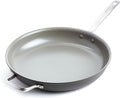 GreenPan Chatham Hard Anodized Healthy Ceramic Nonstick, 13" Frying Pan Skillet with Helper Handle, PFAS-Free, Dishwasher Safe, Oven Safe, Gray