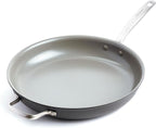 GreenPan Chatham Hard Anodized Healthy Ceramic Nonstick, 13" Frying Pan Skillet with Helper Handle, PFAS-Free, Dishwasher Safe, Oven Safe, Gray